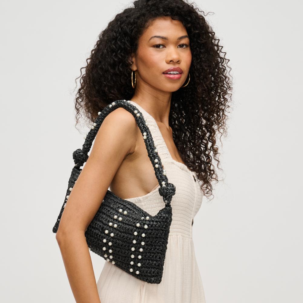 Woman wearing Black Urban Expressions Clarissa Shoulder Bag 840611129925 View 3 | Black