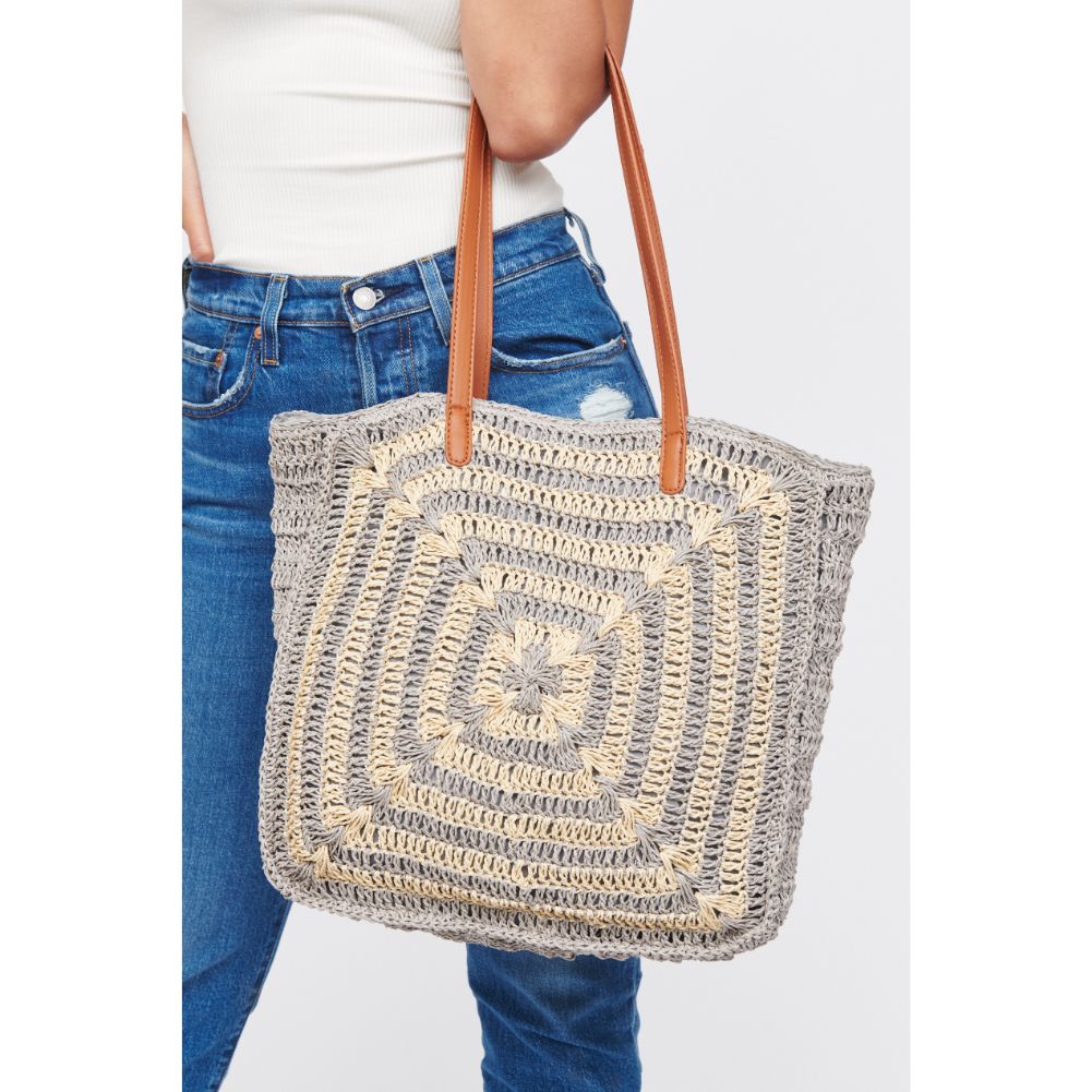 Woman wearing Grey Multi Urban Expressions Palmyra Tote 818209016629 View 4 | Grey Multi