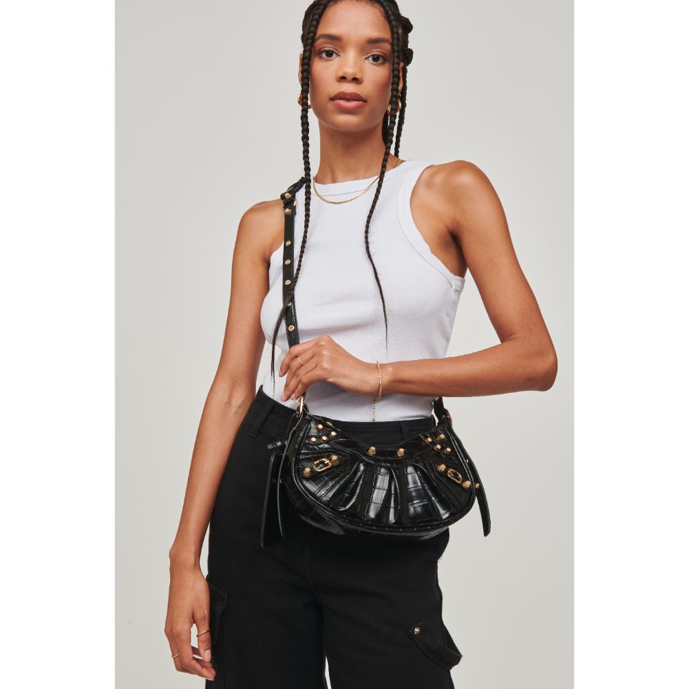 Woman wearing Black Urban Expressions Bellatrix Crossbody 840611104076 View 2 | Black