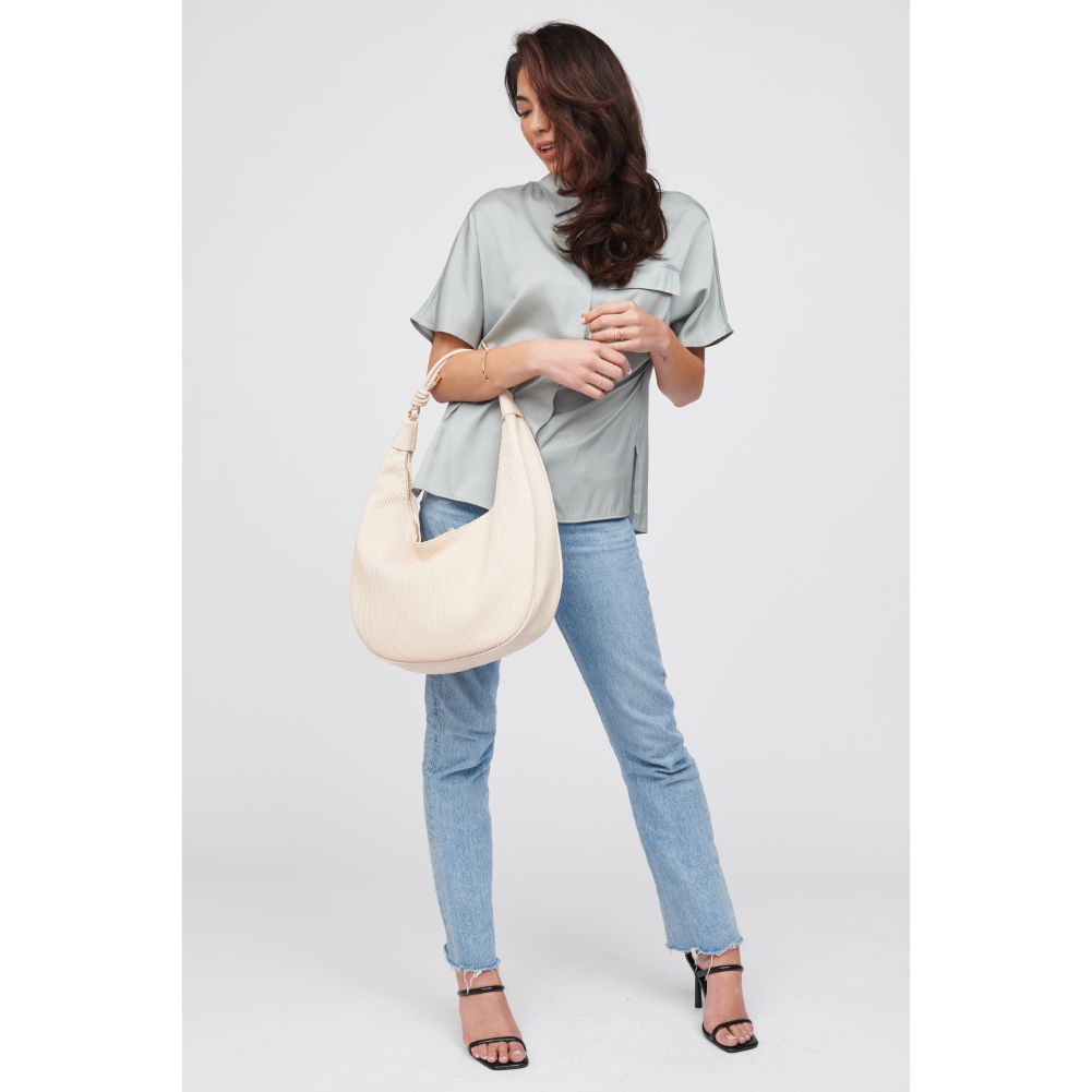 Woman wearing Cream Urban Expressions Ashely Hobo 818209016957 View 3 | Cream