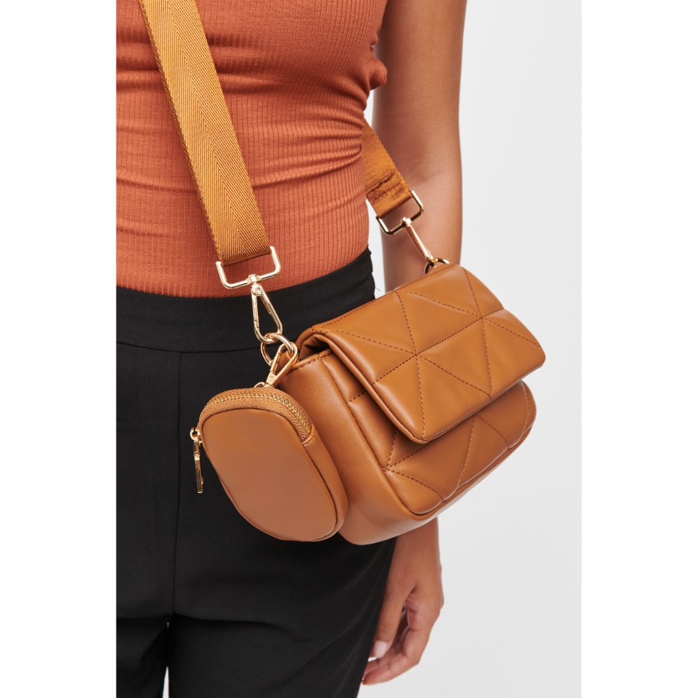 Woman wearing Tan Urban Expressions Tasha Crossbody 840611185662 View 3 | Tan