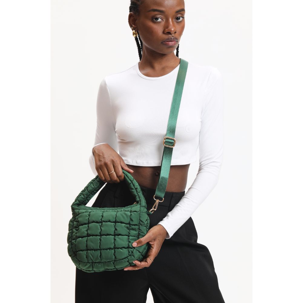 Woman wearing Forest Urban Expressions Leo Crossbody 840611121141 View 1 | Forest