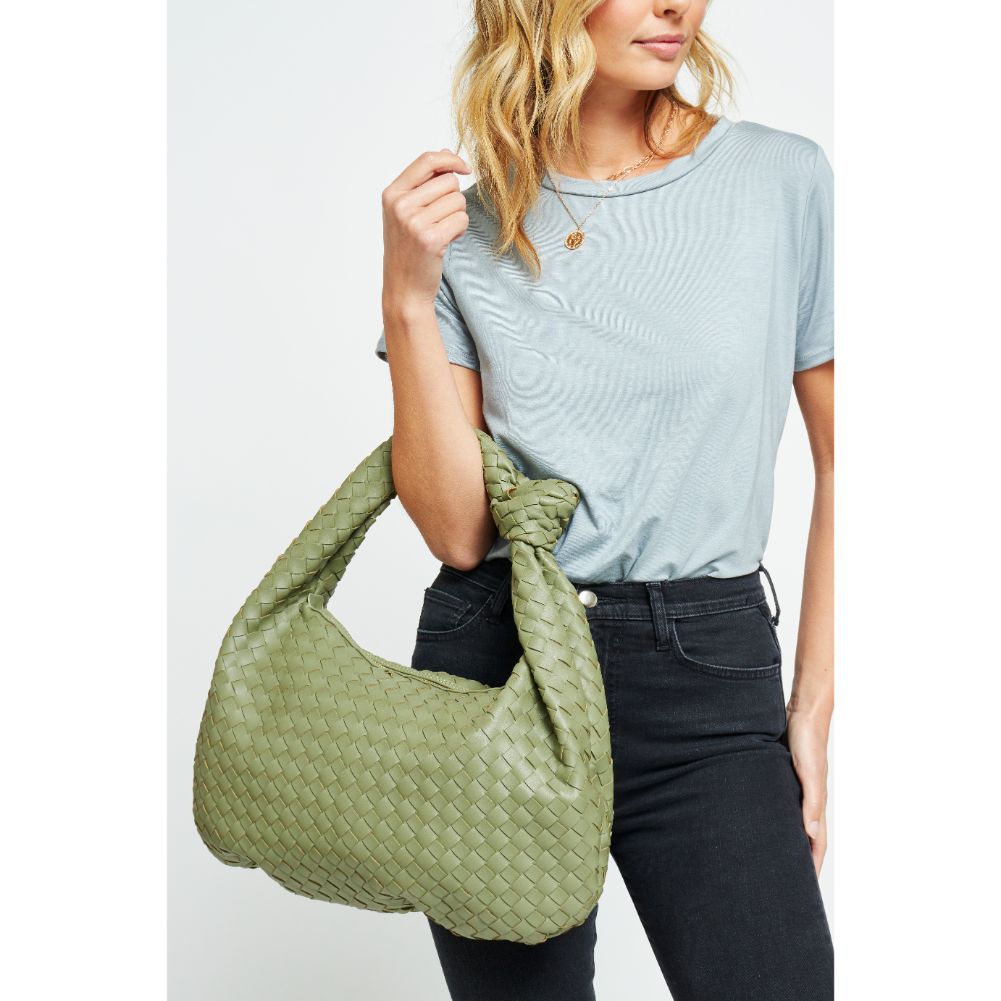 Woman wearing Matcha Urban Expressions Vanessa Hobo 840611179784 View 1 | Matcha