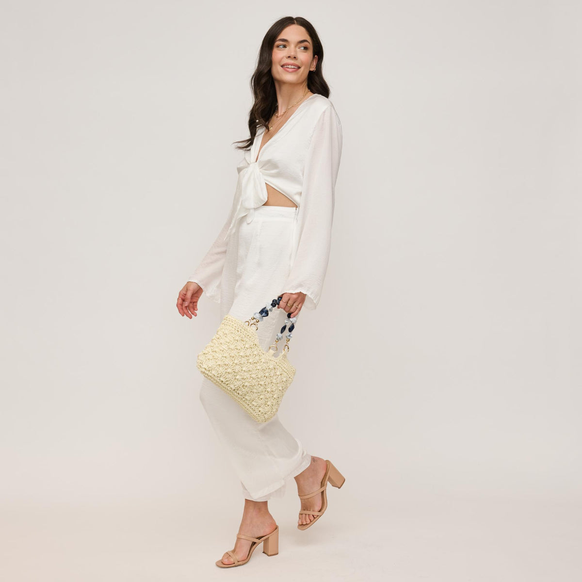 Woman wearing Ivory Urban Expressions Nora Tote 840611135957 View 3 | Ivory