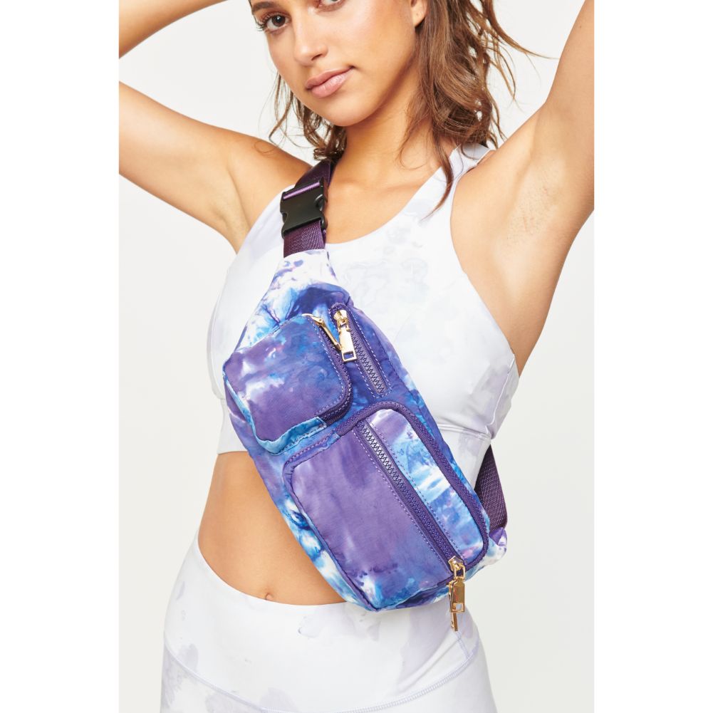 Woman wearing Blue Cloud Urban Expressions Lottie Belt Bag 840611177735 View 1 | Blue Cloud