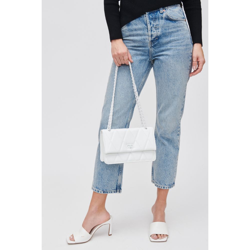 Woman wearing White Urban Expressions Yelena Crossbody 840611118622 View 2 | White