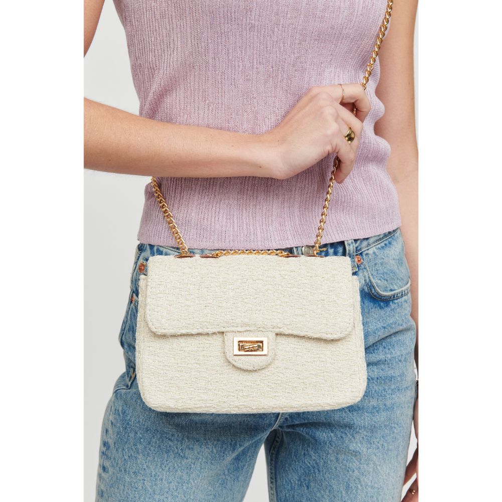 Woman wearing White Urban Expressions Camille Shoulder Bag 818209019712 View 4 | White