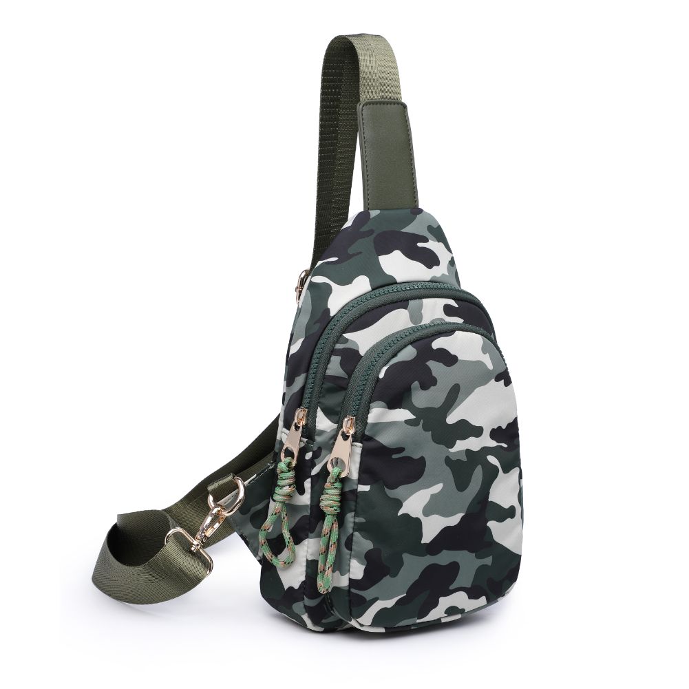 Product Image of Urban Expressions Ace Sling Backpack 840611177698 View 2 | Green Camo