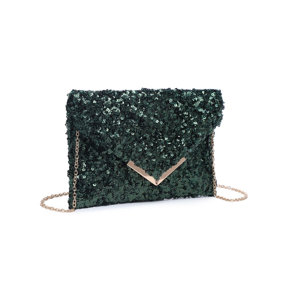 Product Image of Urban Expressions Rizza Sequin Evening Bag 840611103437 View 6 | Emerald