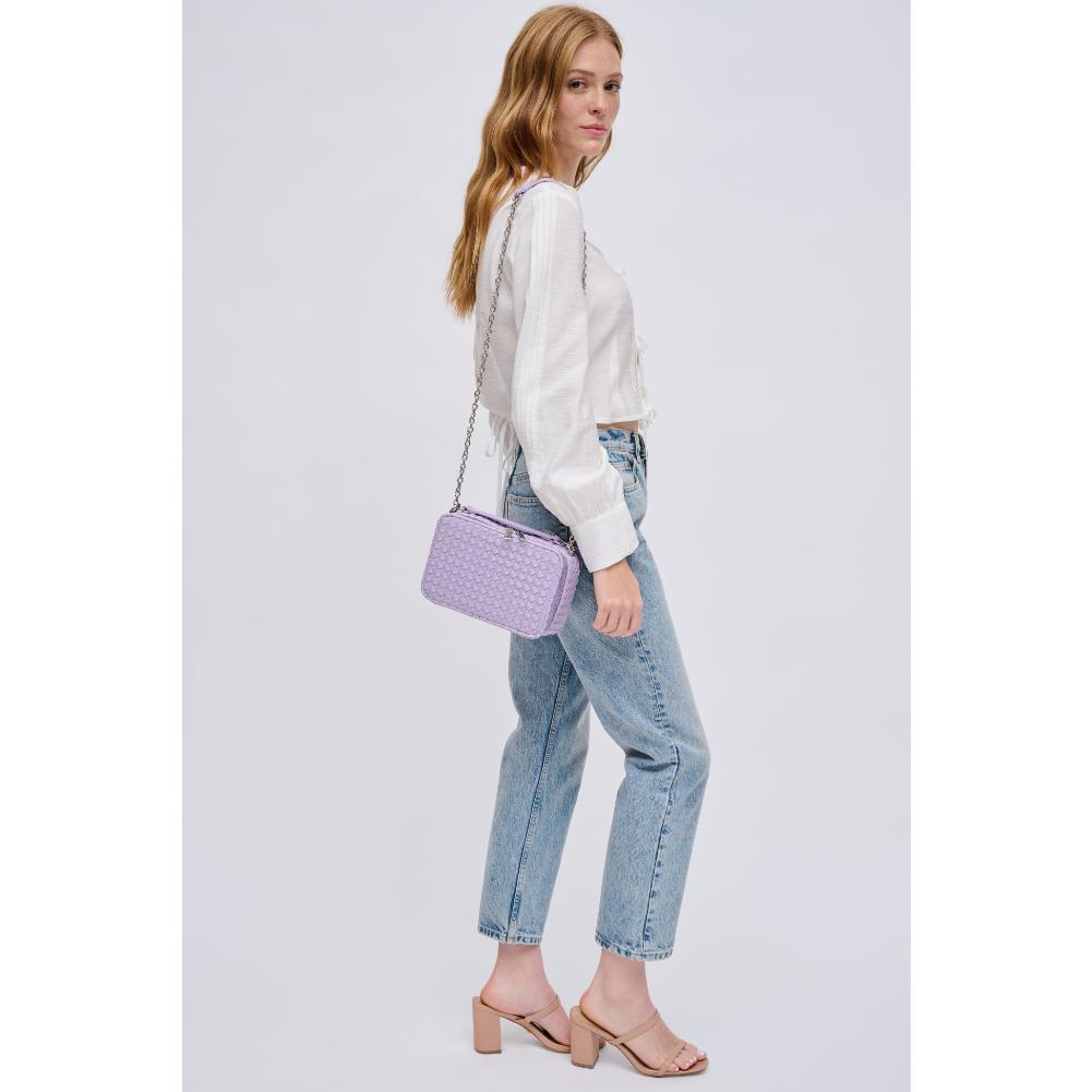 Woman wearing Lilac Urban Expressions Elle Crossbody 840611124487 View 4 | Lilac