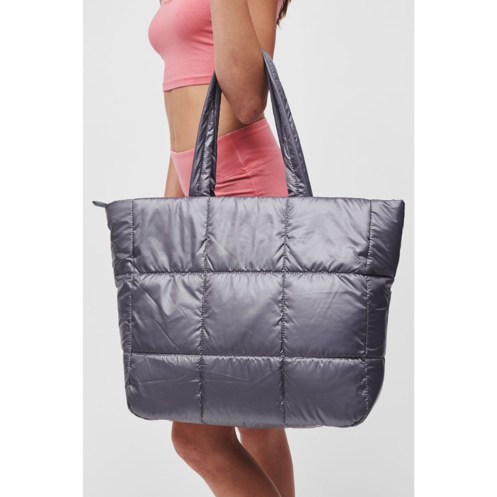 Woman wearing Carbon Urban Expressions Neeva Tote 818209010405 View 4 | Carbon