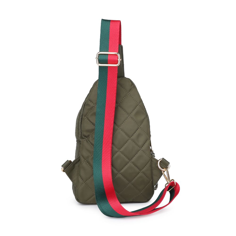 Product Image of Urban Expressions Ace - Quilted Nylon Sling Backpack 840611101693 View 7 | Olive