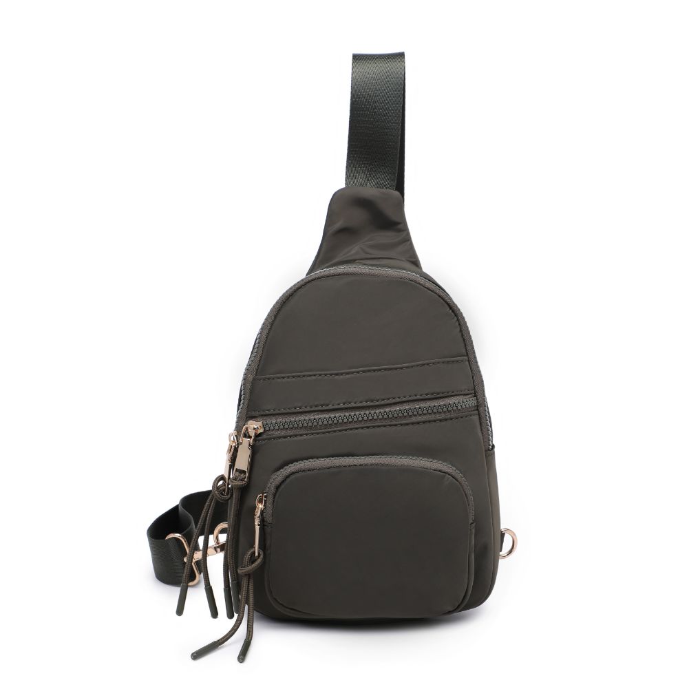 Product Image of Urban Expressions Sid Sling Backpack 840611120687 View 5 | Olive