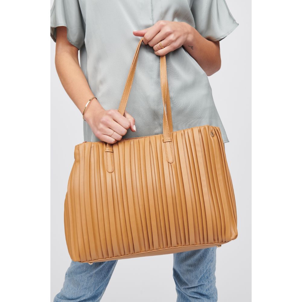 Woman wearing Camel Urban Expressions Maura Tote 818209015967 View 1 | Camel