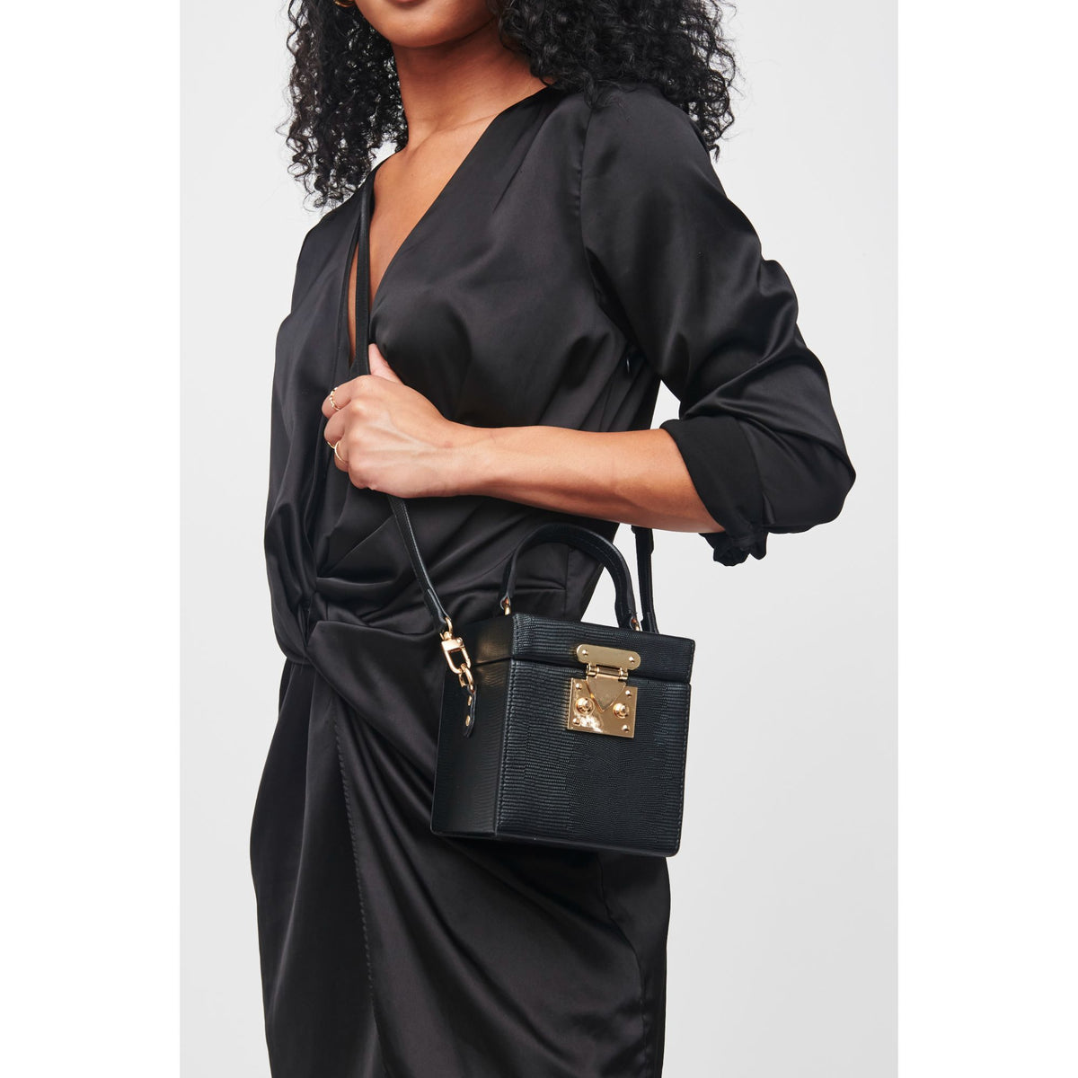 Woman wearing Black Urban Expressions Ollie Top Handle 840611185556 View 1 | Black