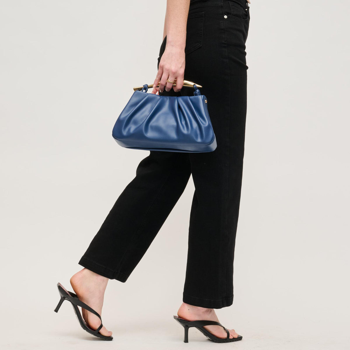 Woman wearing Denim Urban Expressions Rosalia Crossbody 840611147752 View 3 | Denim