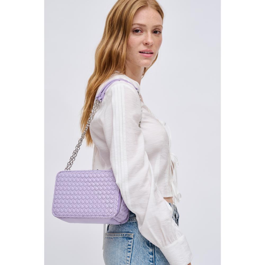 Woman wearing Lilac Urban Expressions Elle Crossbody 840611124487 View 2 | Lilac