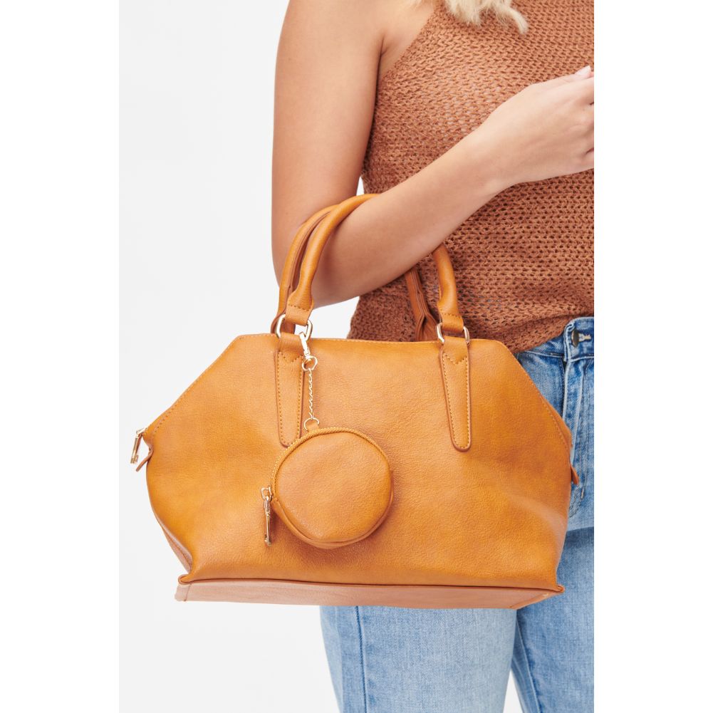 Woman wearing Mustard Urban Expressions Gillian Satchel 840611101365 View 1 | Mustard