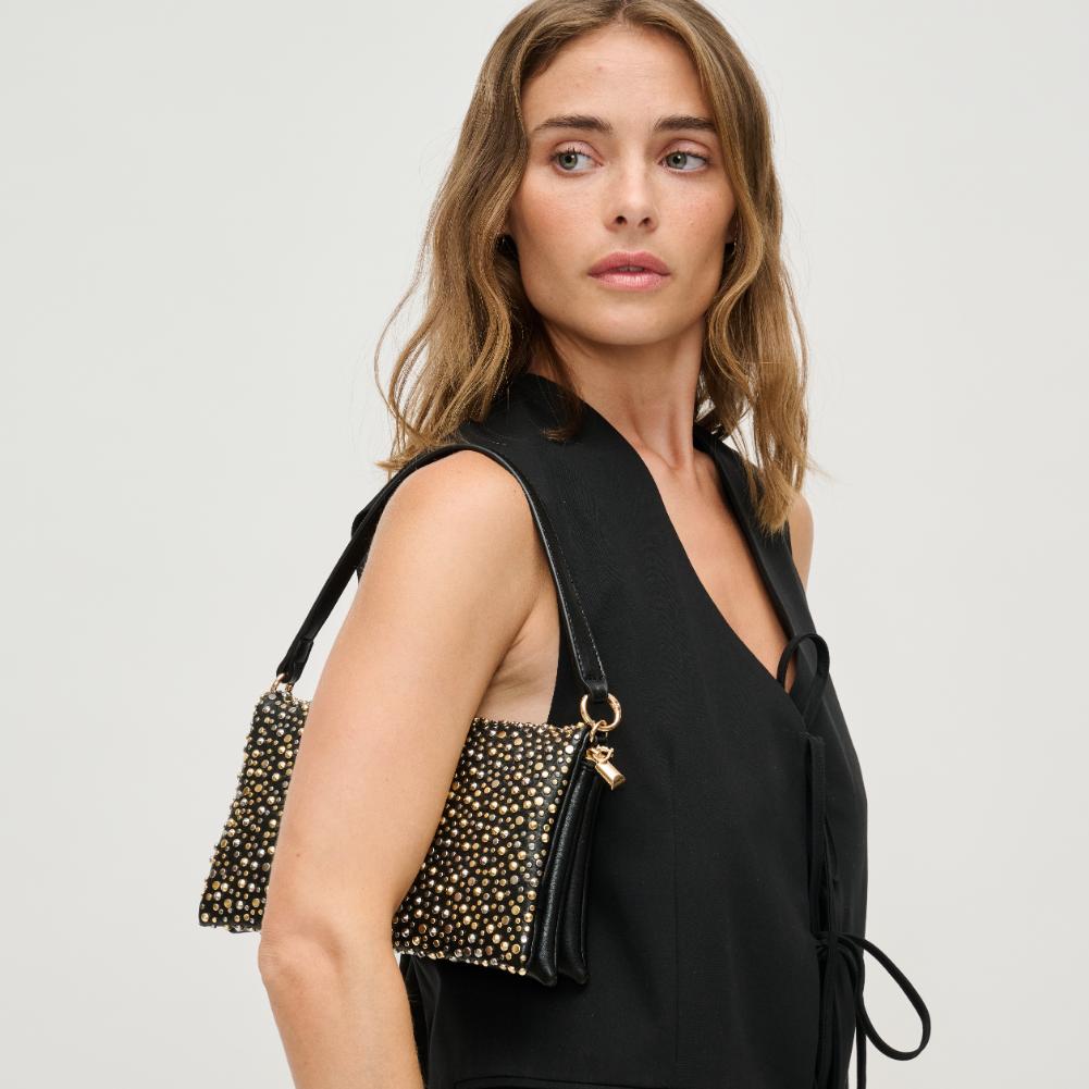 Woman wearing Black Urban Expressions Krista Evening Bag 840611139122 View 3 | Black