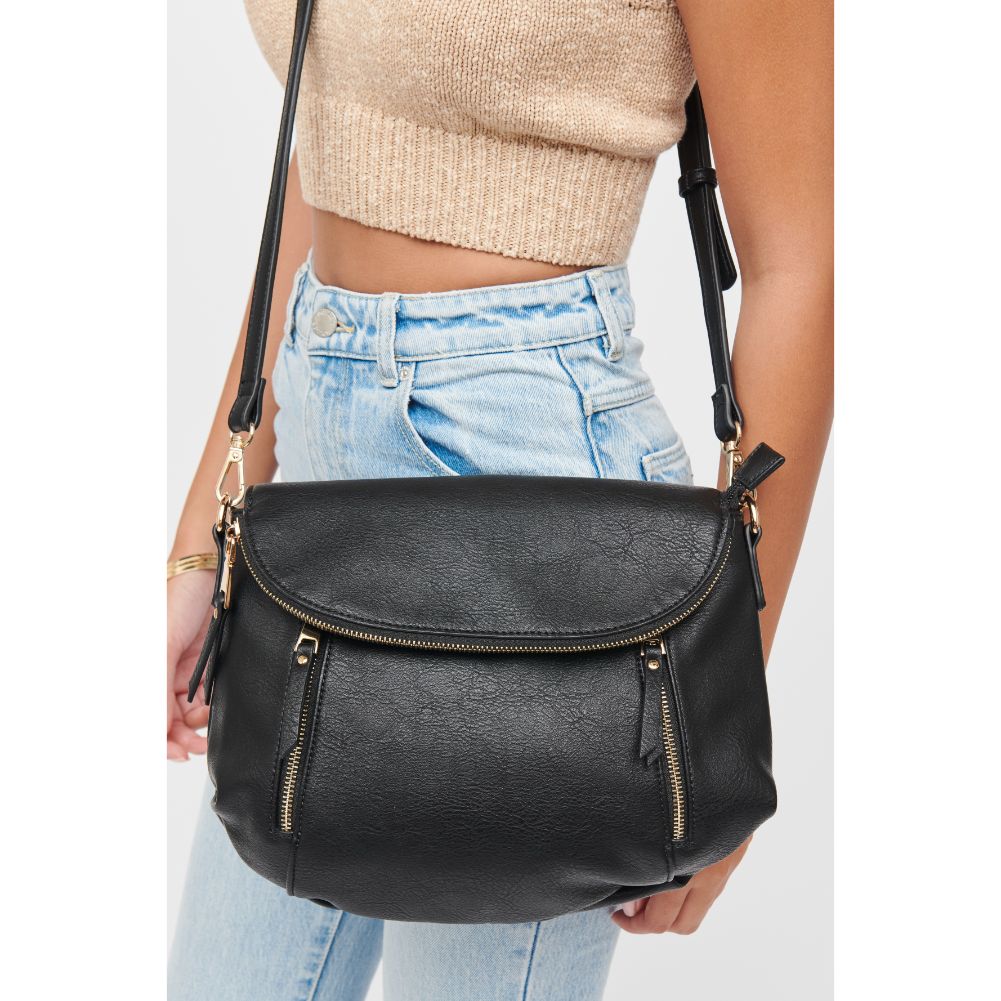 Woman wearing Black Urban Expressions Brigitte Messenger 840611185143 View 2 | Black