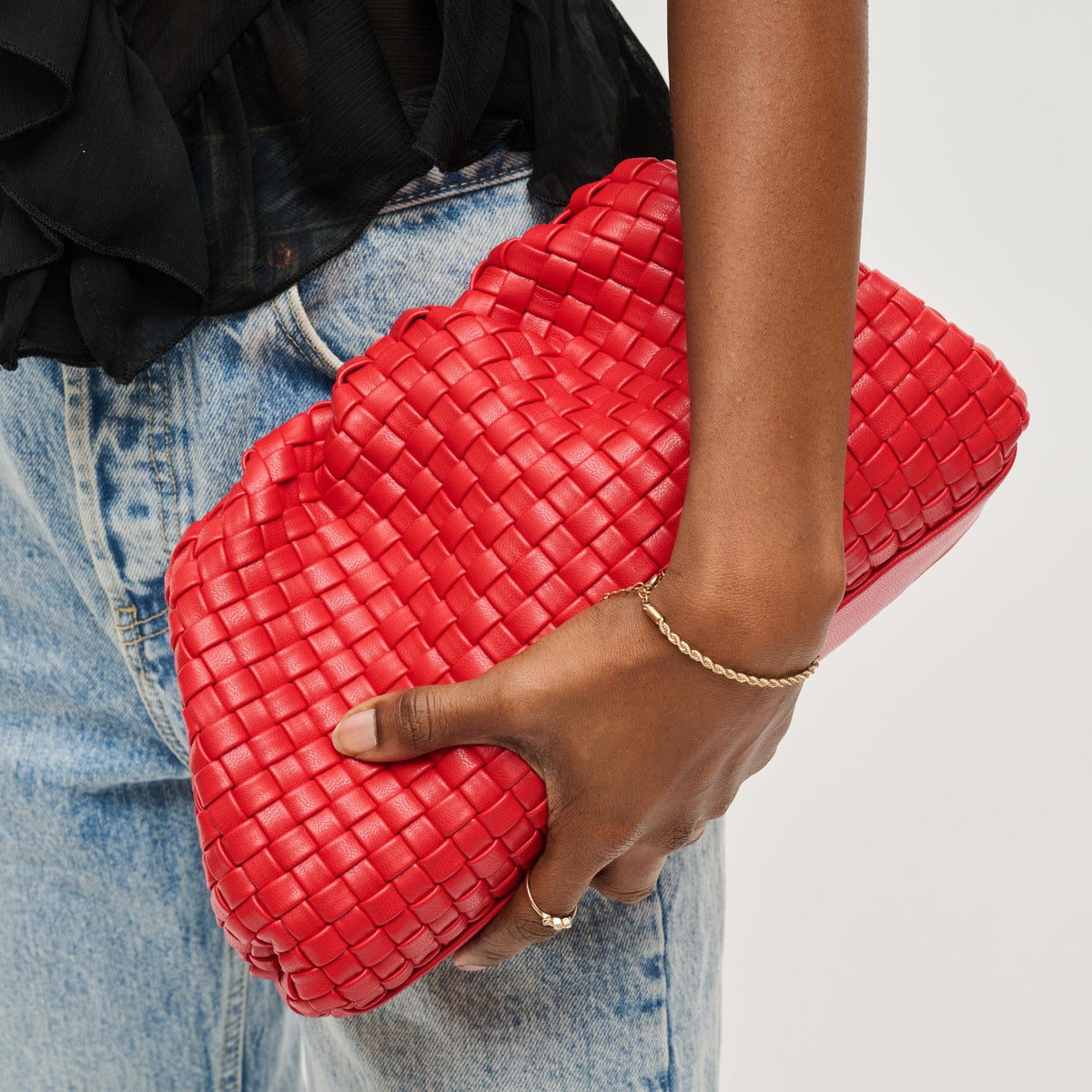 Woman wearing Red Urban Expressions Tate Clutch 840611145147 View 1 | Red