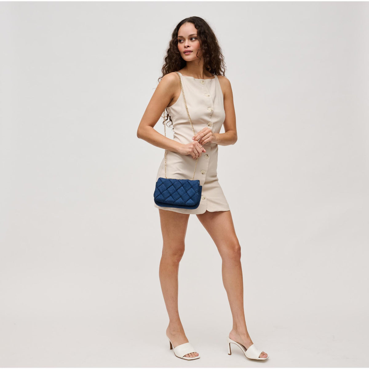 Woman wearing Denim Urban Expressions Giselle Crossbody 840611128775 View 4 | Denim