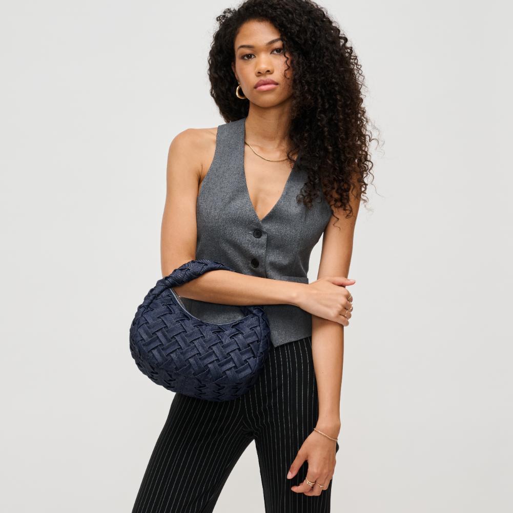 Woman wearing Denim Urban Expressions Noreen Clutch 840611193704 View 1 | Denim