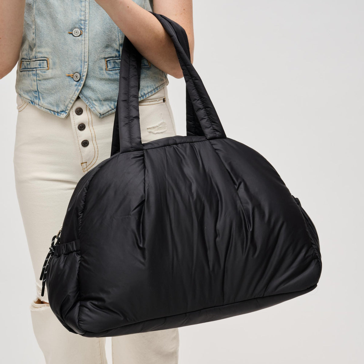 Woman wearing Black Urban Expressions Rae Duffel 840611141224 View 1 | Black