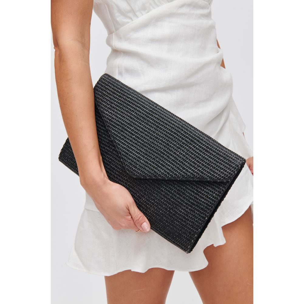 Woman wearing Black Urban Expressions Trista Clutch 840611108272 View 3 | Black