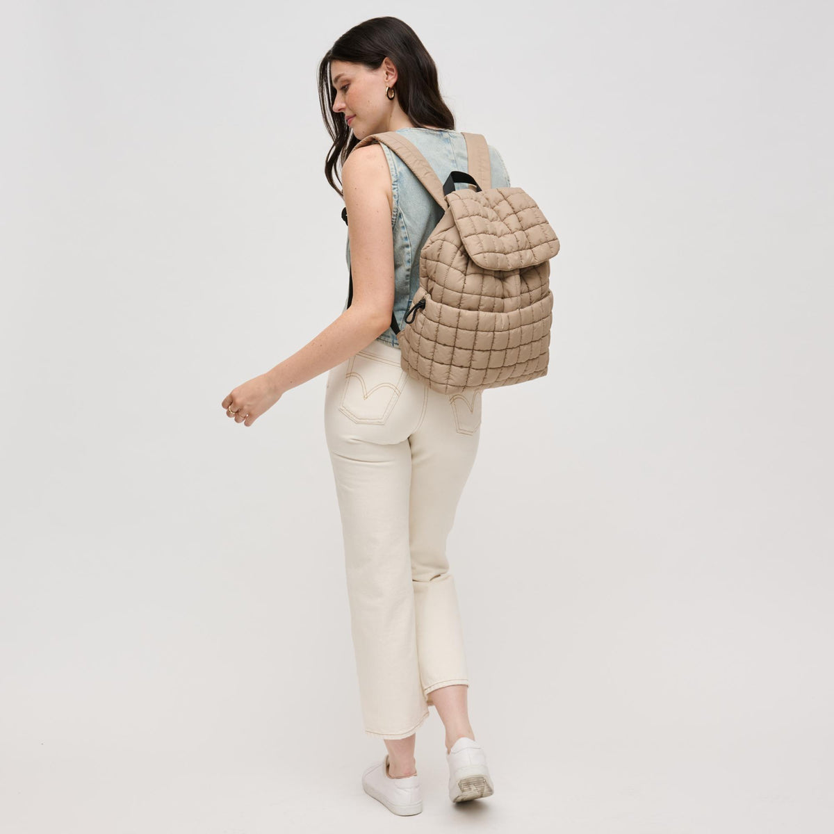 Woman wearing Natural Urban Expressions Alex Backpack 840611141149 View 4 | Natural