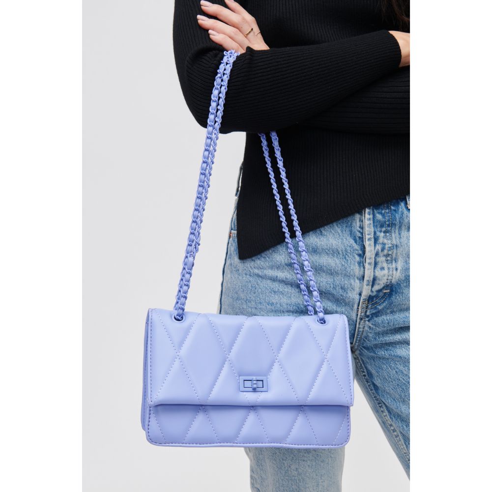 Woman wearing Periwinkle Urban Expressions Yelena Crossbody 840611118639 View 4 | Periwinkle