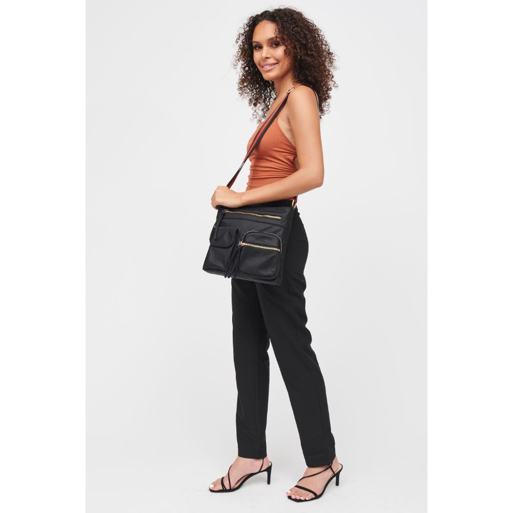 Woman wearing Black Urban Expressions Shay Messenger 840611182838 View 3 | Black