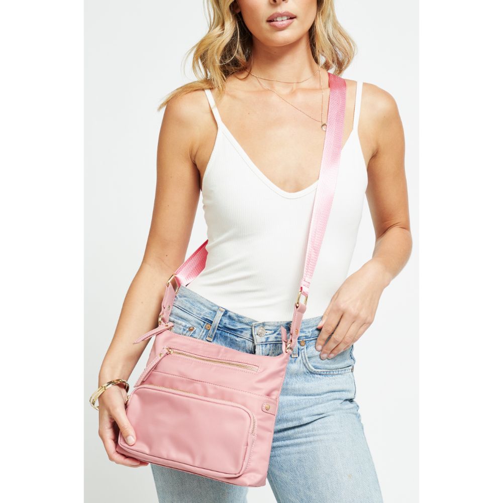 Woman wearing Pastel Pink Urban Expressions Julia Crossbody 840611178398 View 1 | Pastel Pink