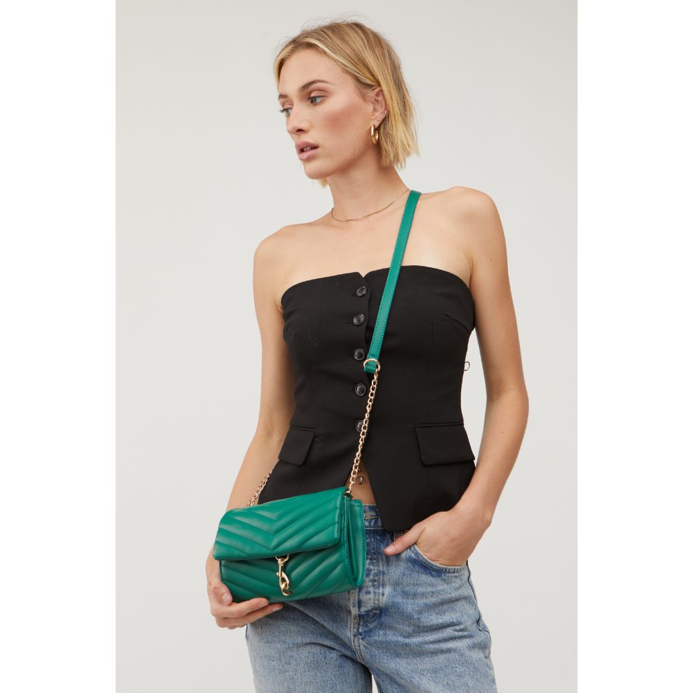 Woman wearing Emerald Urban Expressions Nanci Crossbody 840611115386 View 3 | Emerald