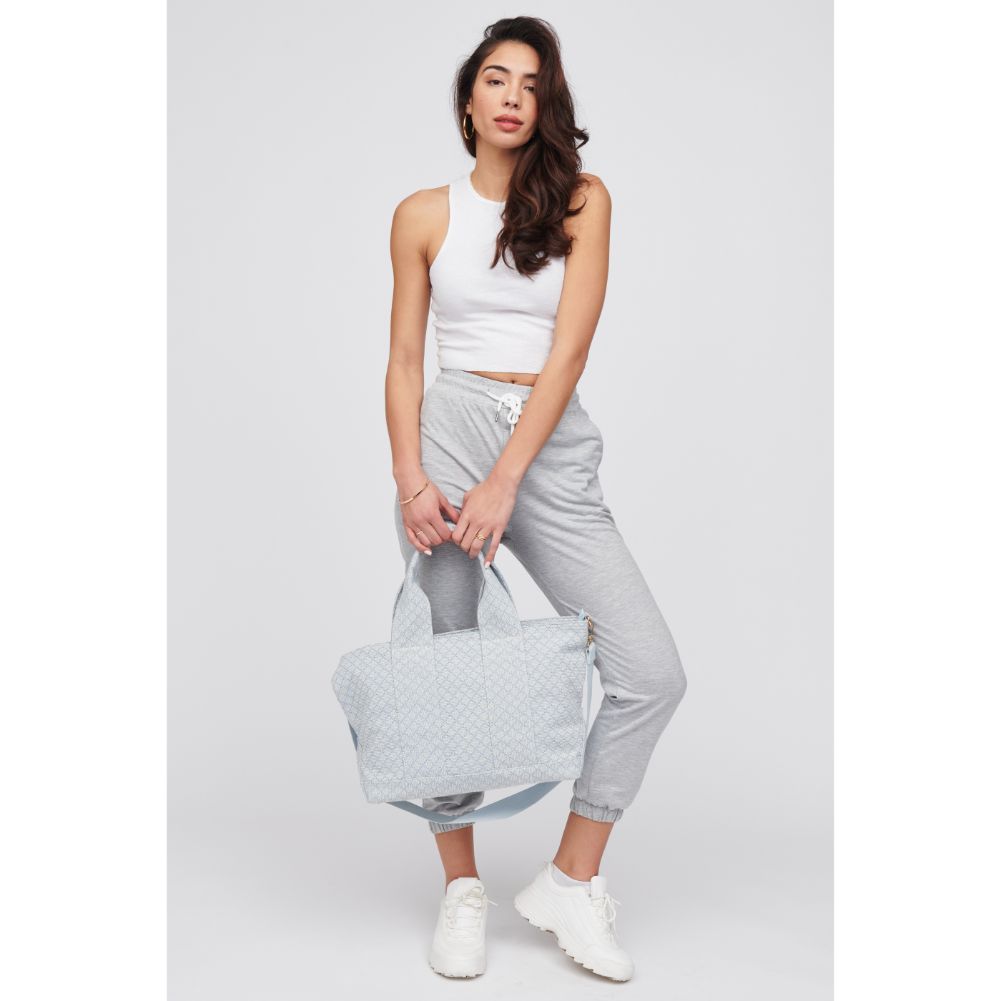 Woman wearing Sky Urban Expressions Dorret Tote 818209019743 View 3 | Sky