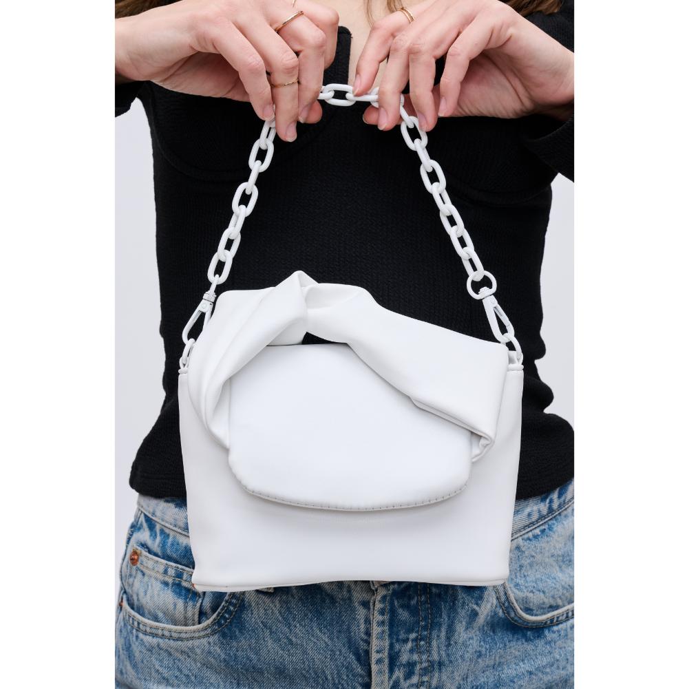 Woman wearing White Urban Expressions Jules Crossbody 840611191489 View 4 | White