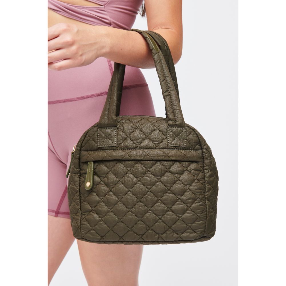 Woman wearing Olive Urban Expressions Palmer - Quilted Nylon Tote 840611185617 View 2 | Olive