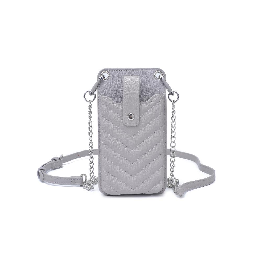 Product Image of Urban Expressions Claire - Chevron Stitch Cell Phone Crossbody 840611190642 View 5 | Dove Grey