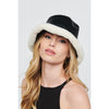Woman wearing Black Urban Expressions Faux Fur Trimmed Bucket Hat Bucket Hat 818209014670 View 1 | Black