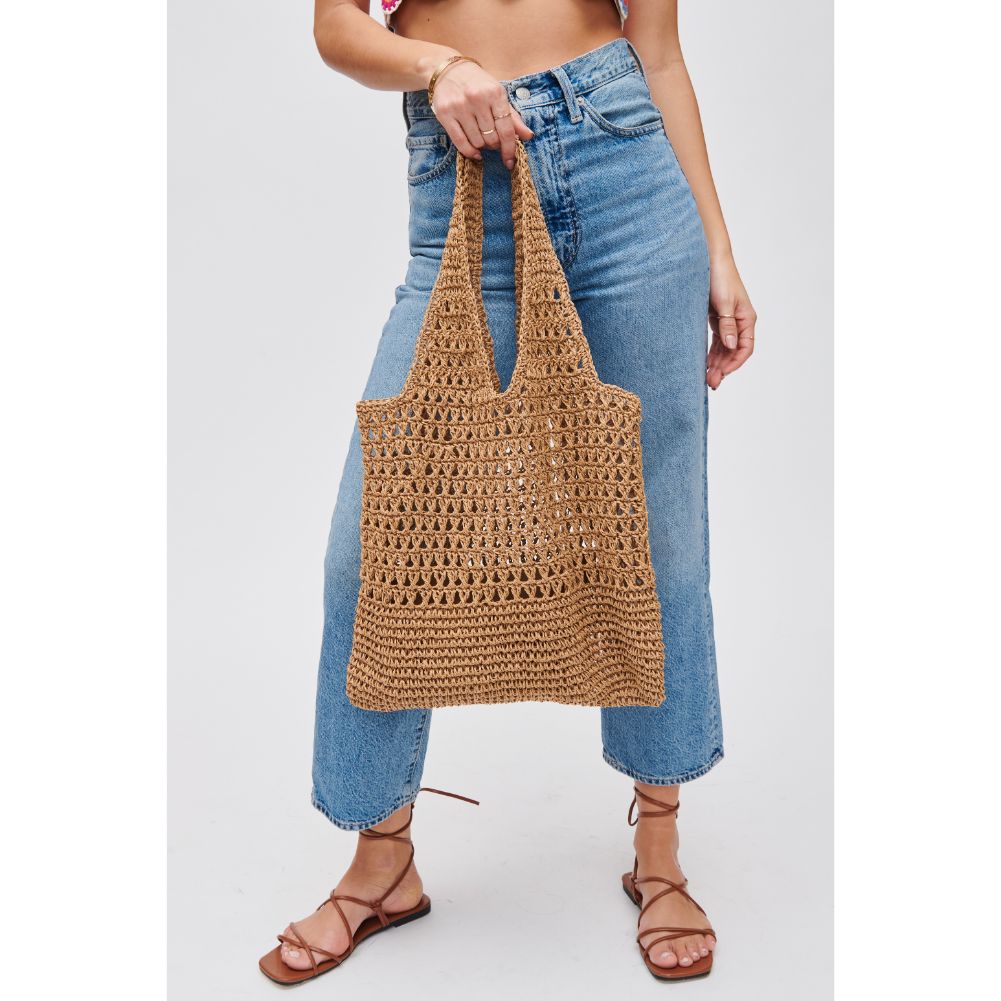 Woman wearing Natural Urban Expressions Topanga Tote 840611107435 View 3 | Natural