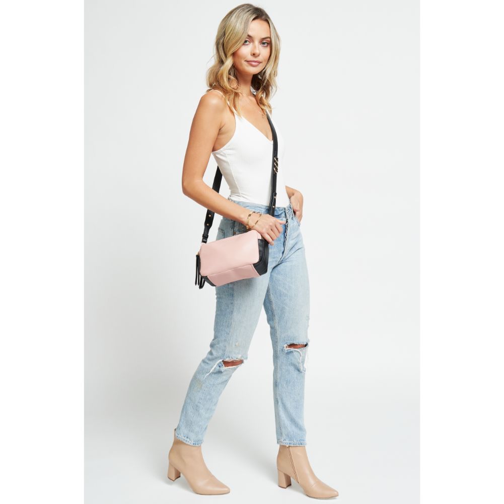 Woman wearing Pink Urban Expressions Audrey Crossbody 840611179128 View 3 | Pink