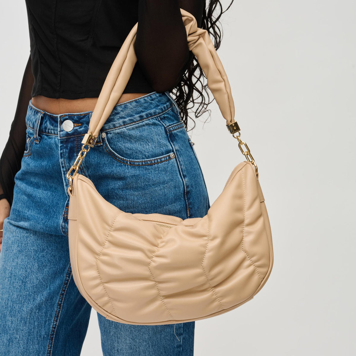 Woman wearing Natural Urban Expressions Whitney Crossbody 840611130600 View 2 | Natural