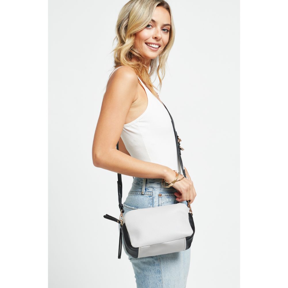 Woman wearing Grey Urban Expressions Audrey Crossbody 840611179159 View 2 | Grey