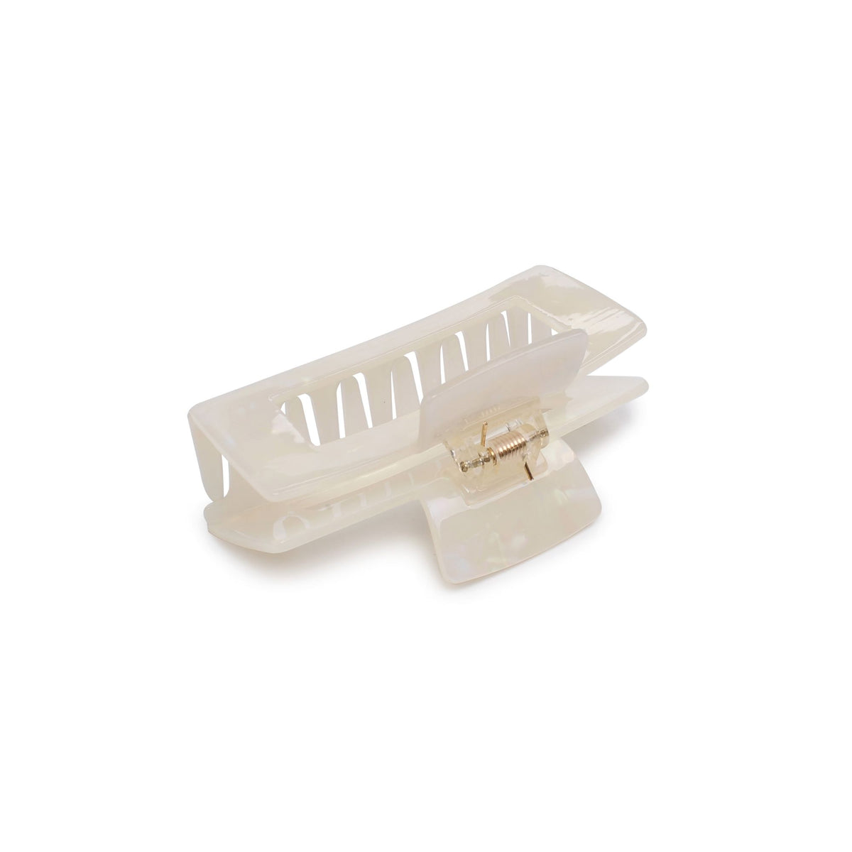 Product Image of Urban Expressions Cutout Rectangle Large Jaw Hair Claw 818209012959 View 3 | White