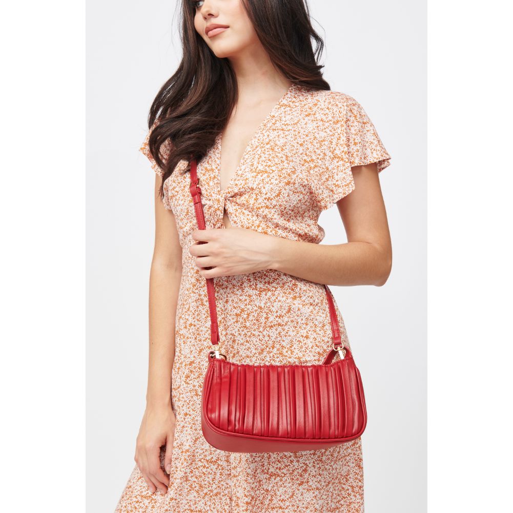 Woman wearing Red Urban Expressions Pamela Crossbody 840611184900 View 2 | Red