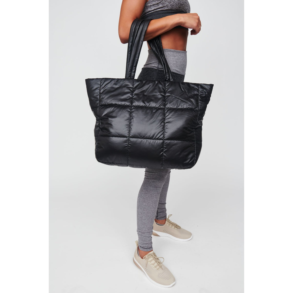 Woman wearing Black Urban Expressions Neeva Tote 818209010399 View 1 | Black