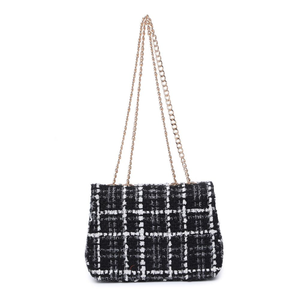 Product Image of Urban Expressions Camille Tweed Crossbody 840611103147 View 7 | Black White