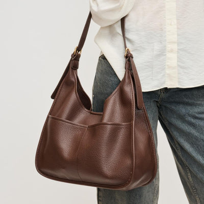 Woman wearing Chocolate Urban Expressions Teena Hobo 840611136954 View 1 | Chocolate