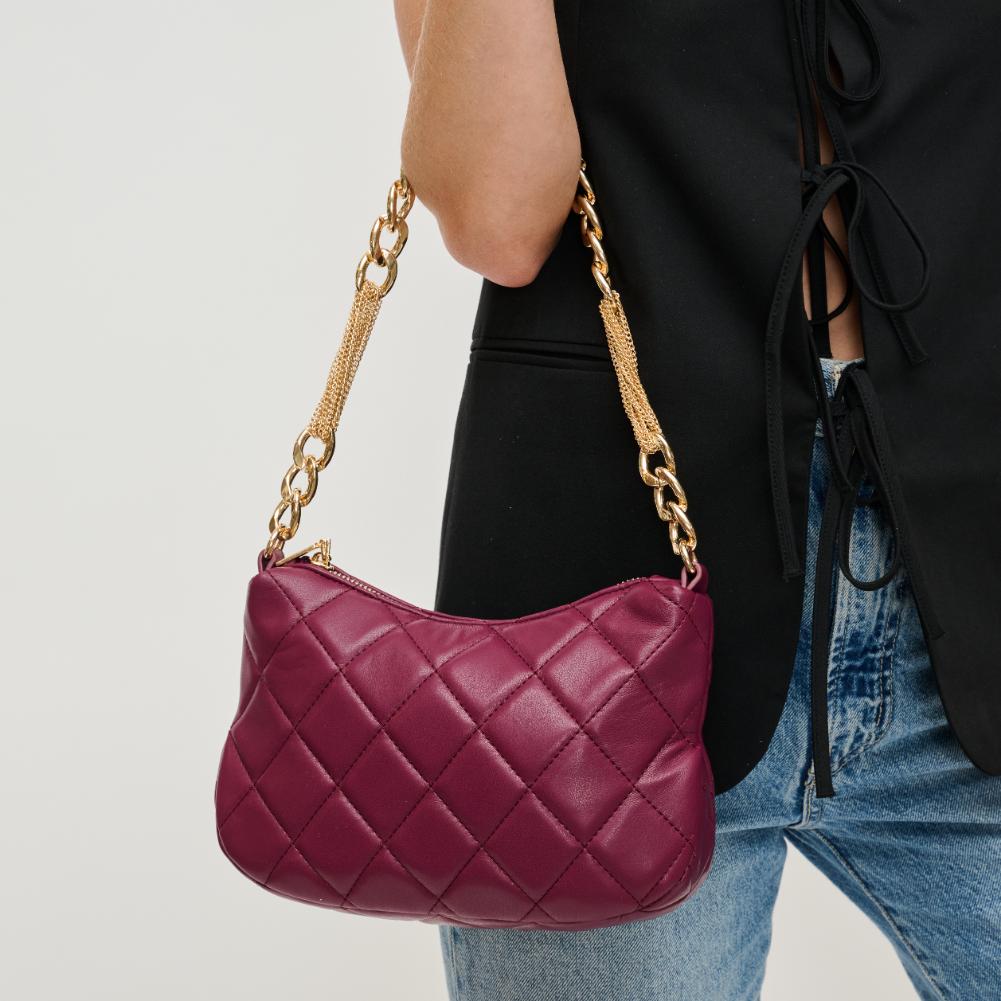 Woman wearing Merlot Urban Expressions Eve Crossbody 840611132499 View 1 | Merlot