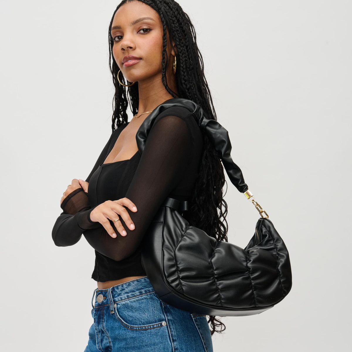 Woman wearing Black Urban Expressions Whitney Crossbody 840611130570 View 1 | Black